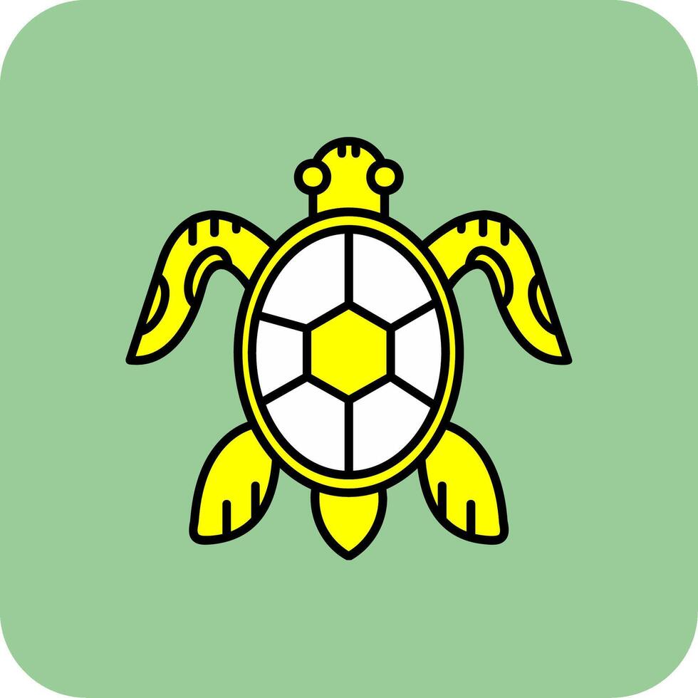 schildpad gevulde geel icoon vector