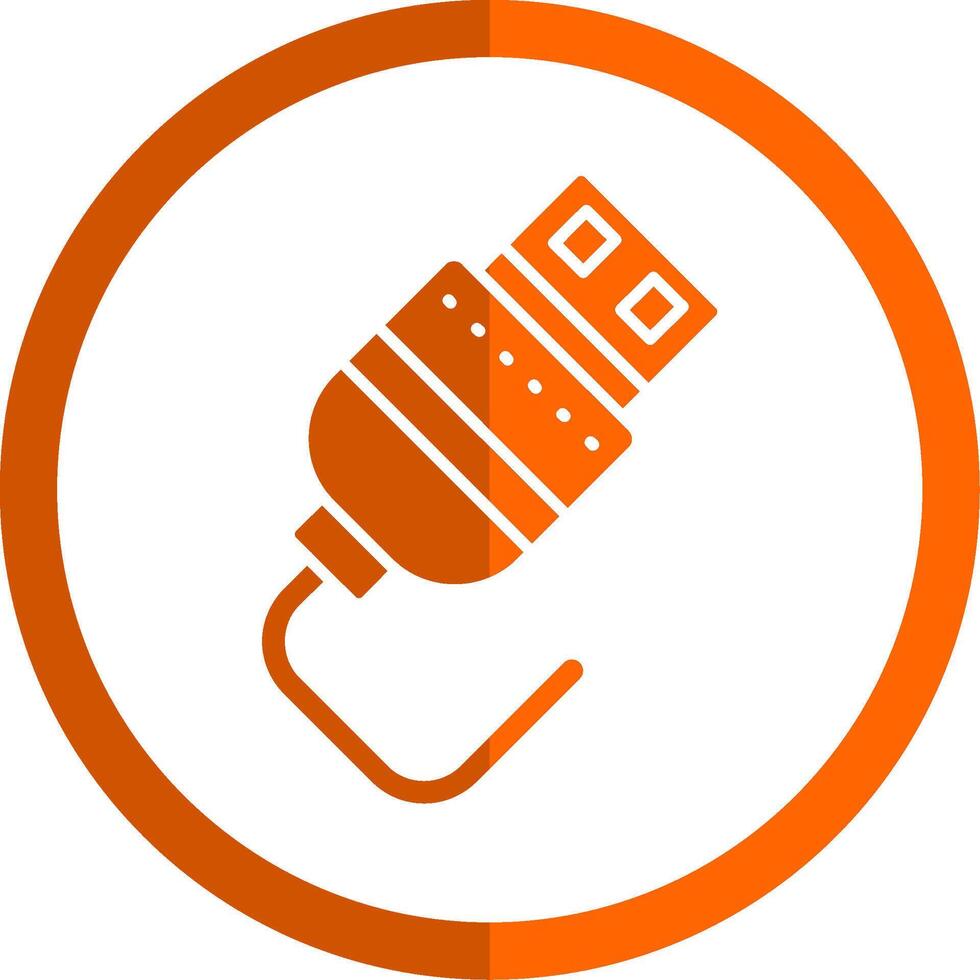 USB glyph oranje cirkel icoon vector