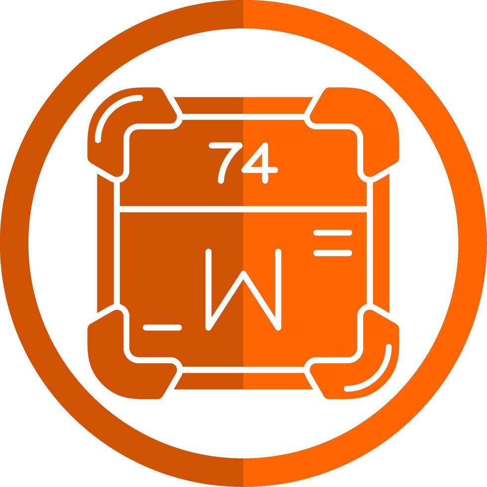 wolfraam glyph oranje cirkel icoon vector