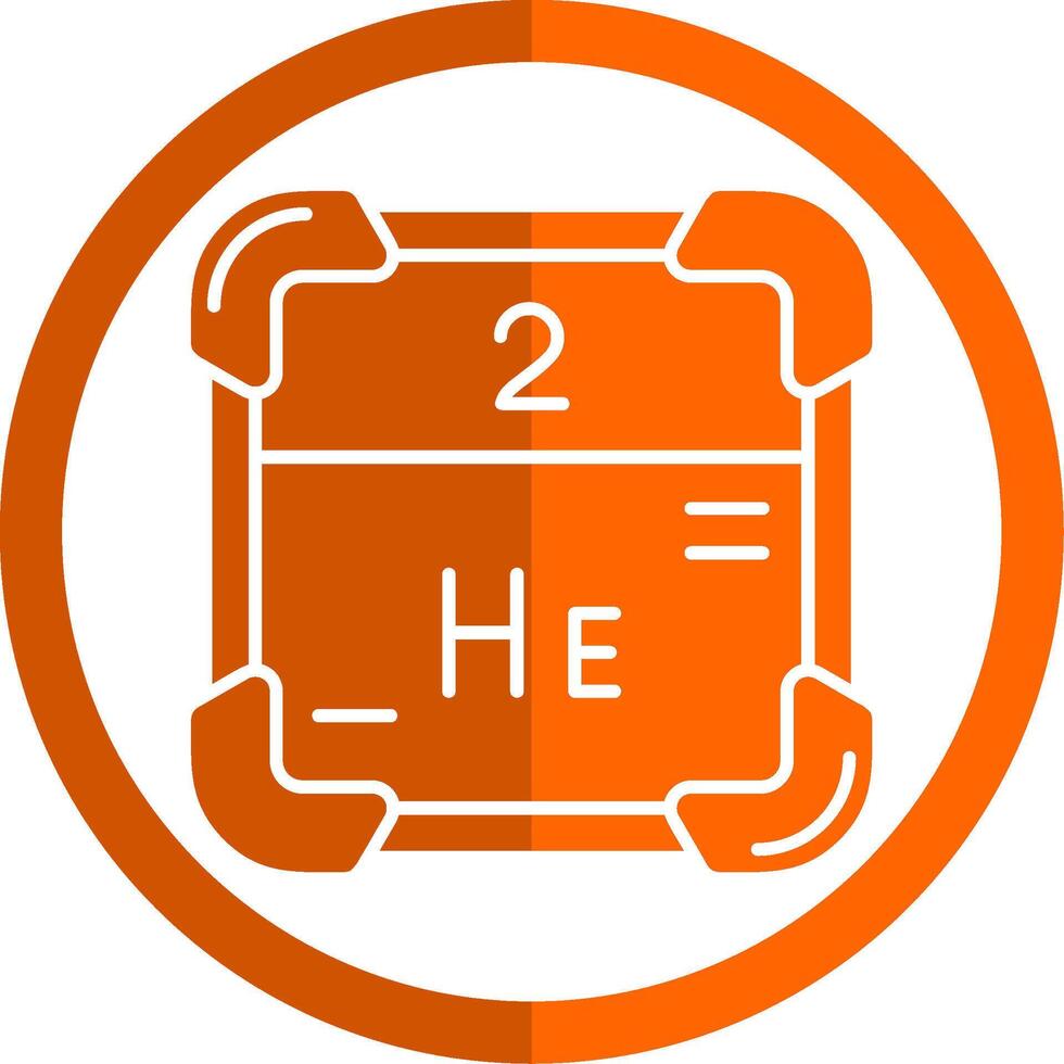 helium glyph oranje cirkel icoon vector