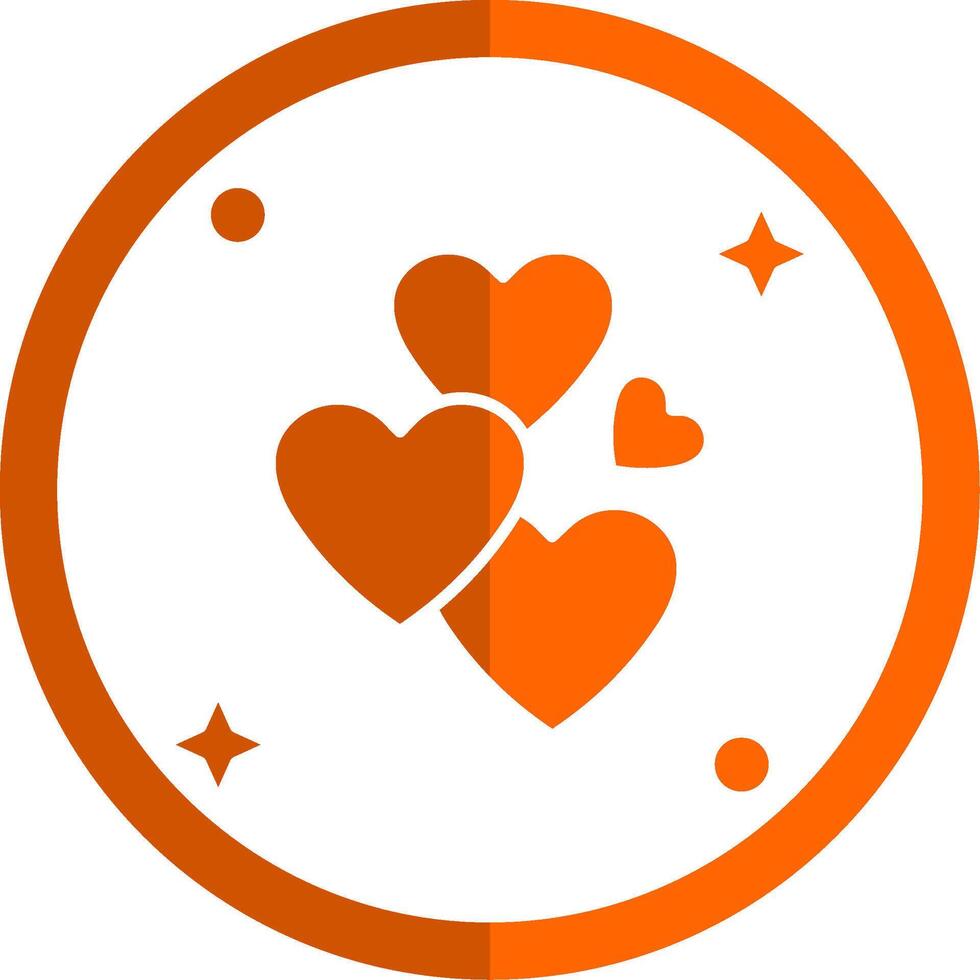 liefde glyph oranje cirkel icoon vector