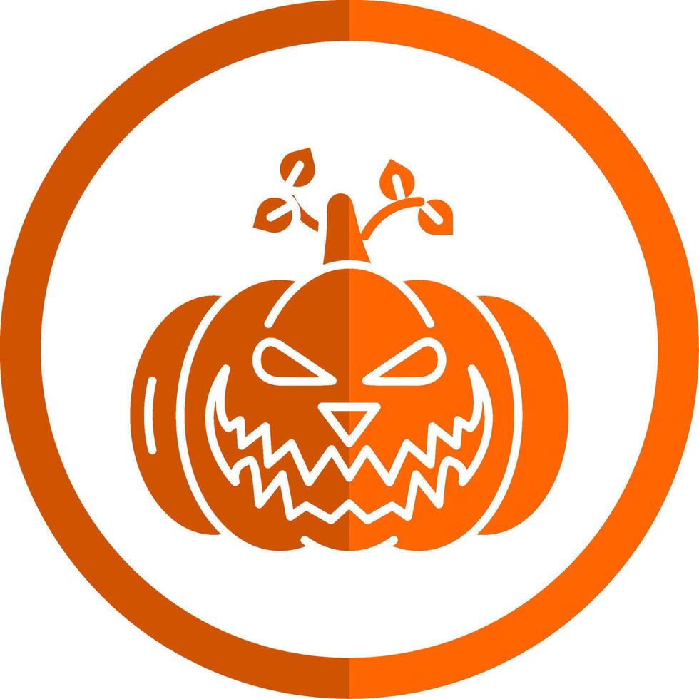 pompoen glyph oranje cirkel icoon vector