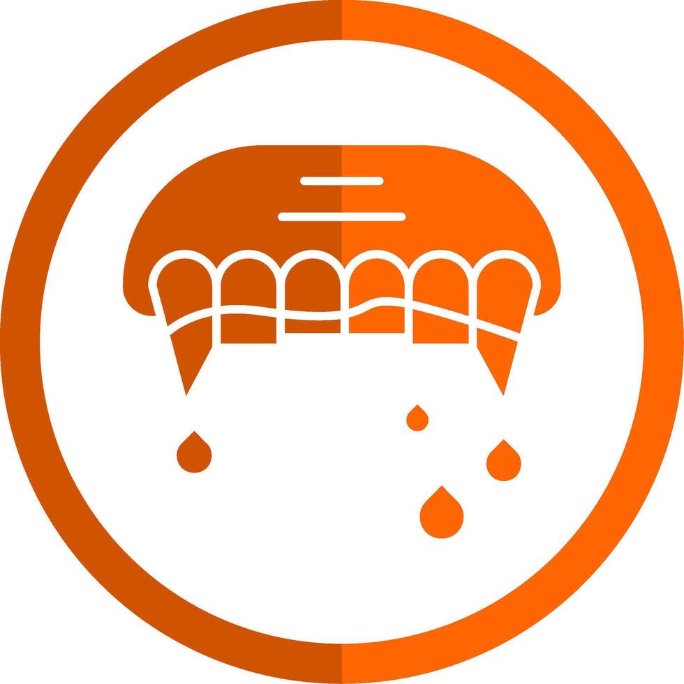 tanden glyph oranje cirkel icoon vector