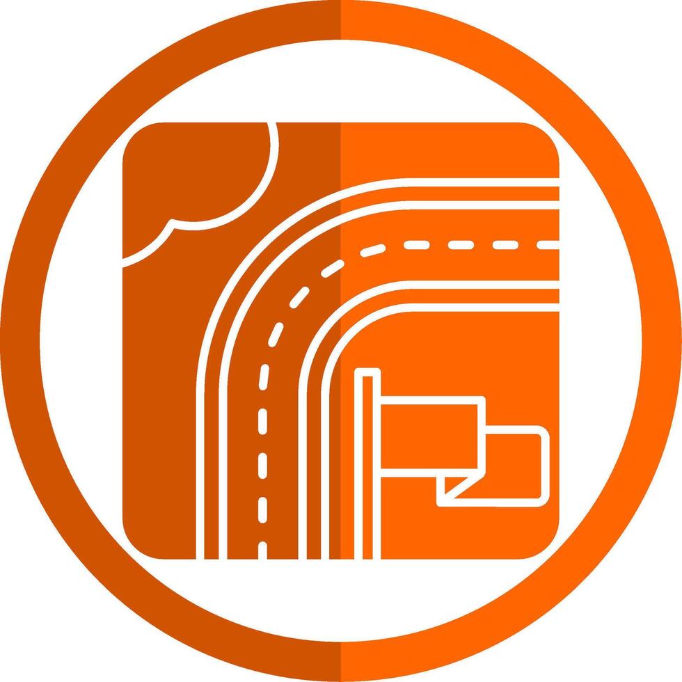 bestemming glyph oranje cirkel icoon vector