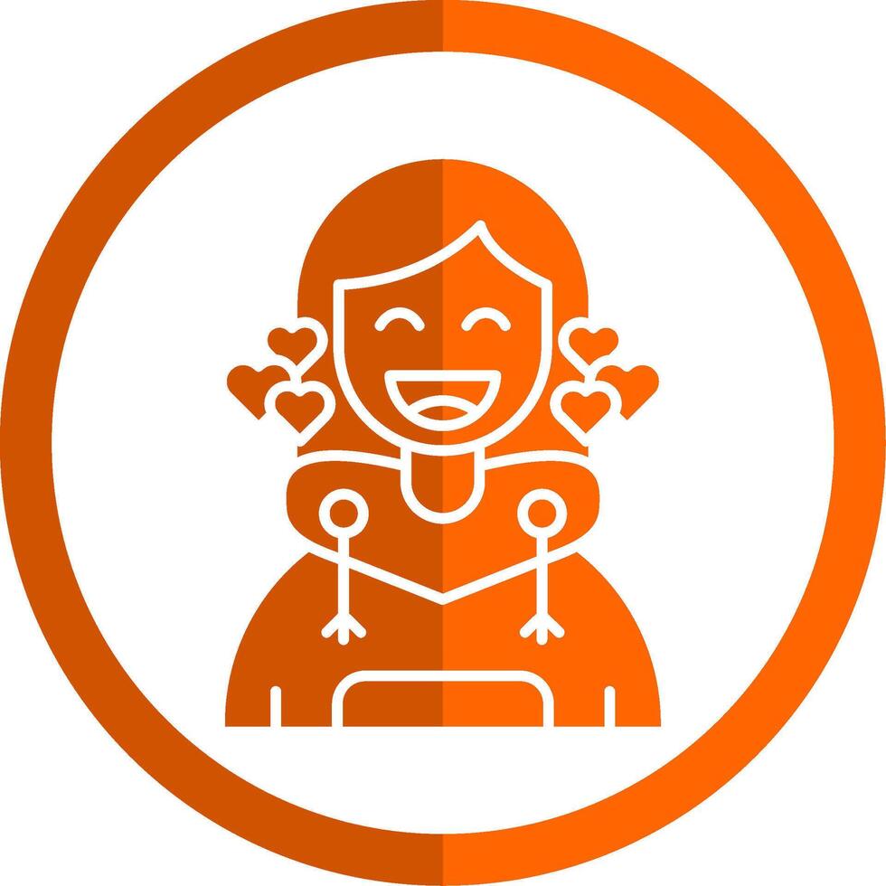 liefde glyph oranje cirkel icoon vector