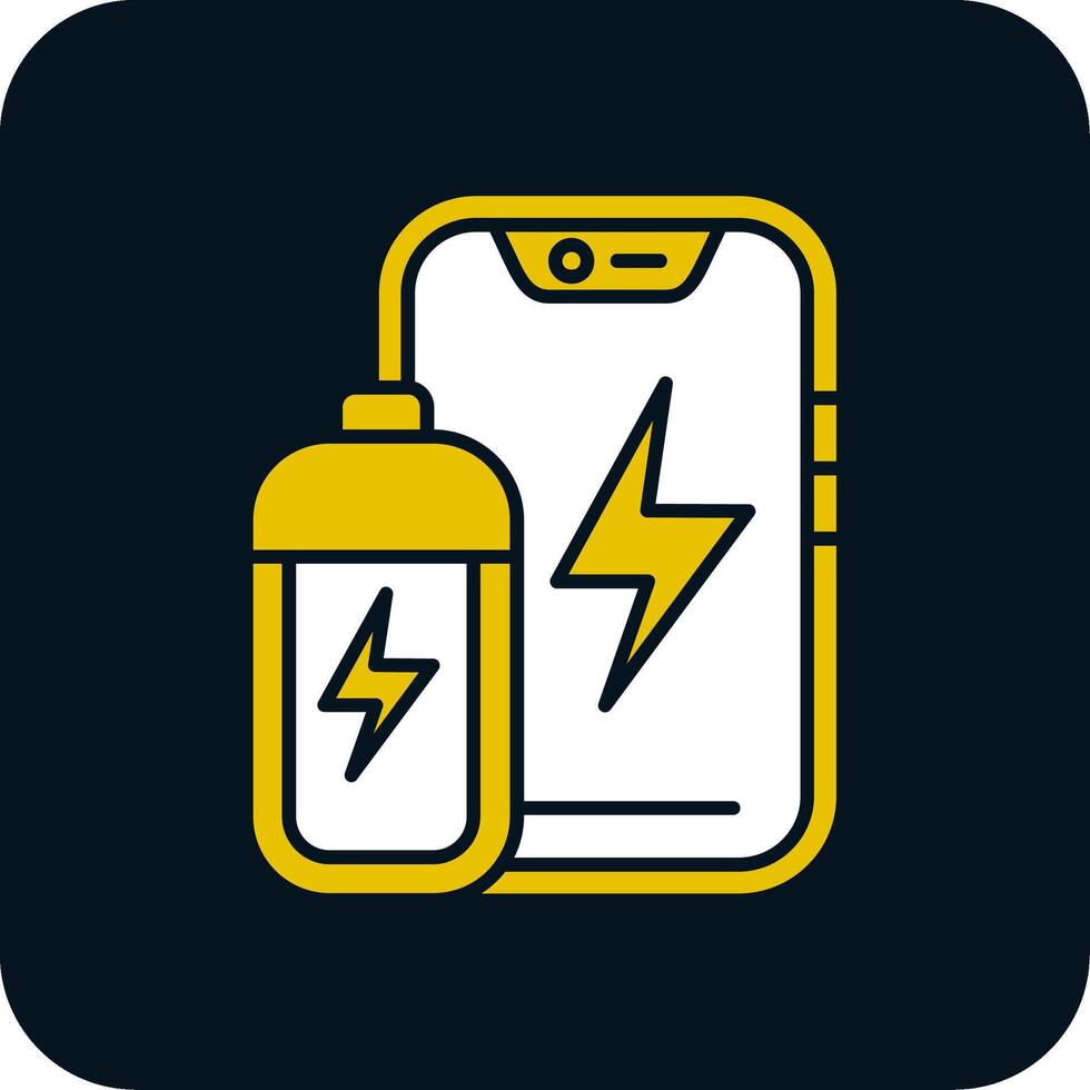 batterij glyph twee kleuren icoon vector