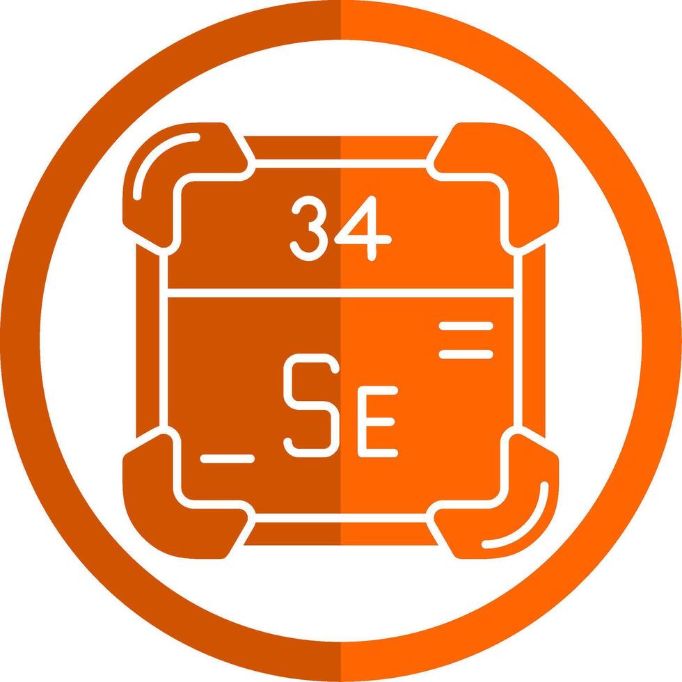 selenium glyph oranje cirkel icoon vector