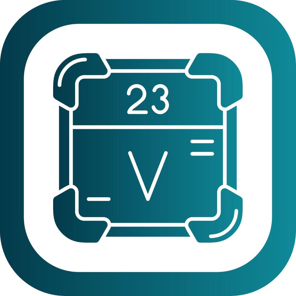 vanadium glyph helling ronde hoek icoon vector