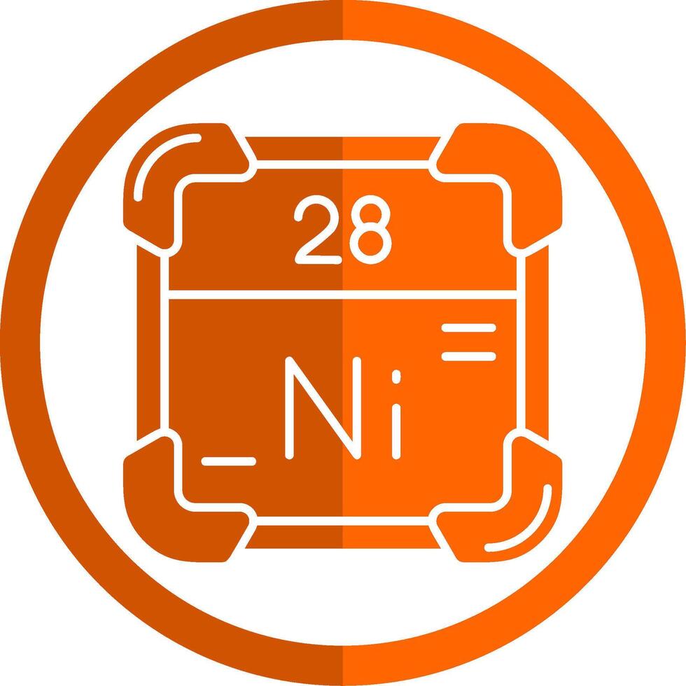 nikkel glyph oranje cirkel icoon vector