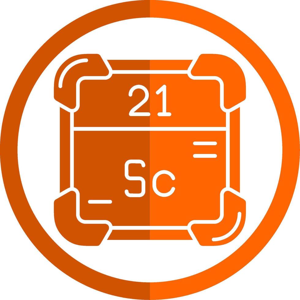 scandium glyph oranje cirkel icoon vector