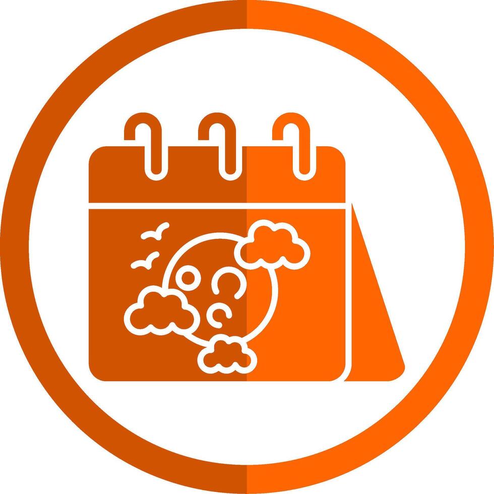 kalender glyph oranje cirkel icoon vector