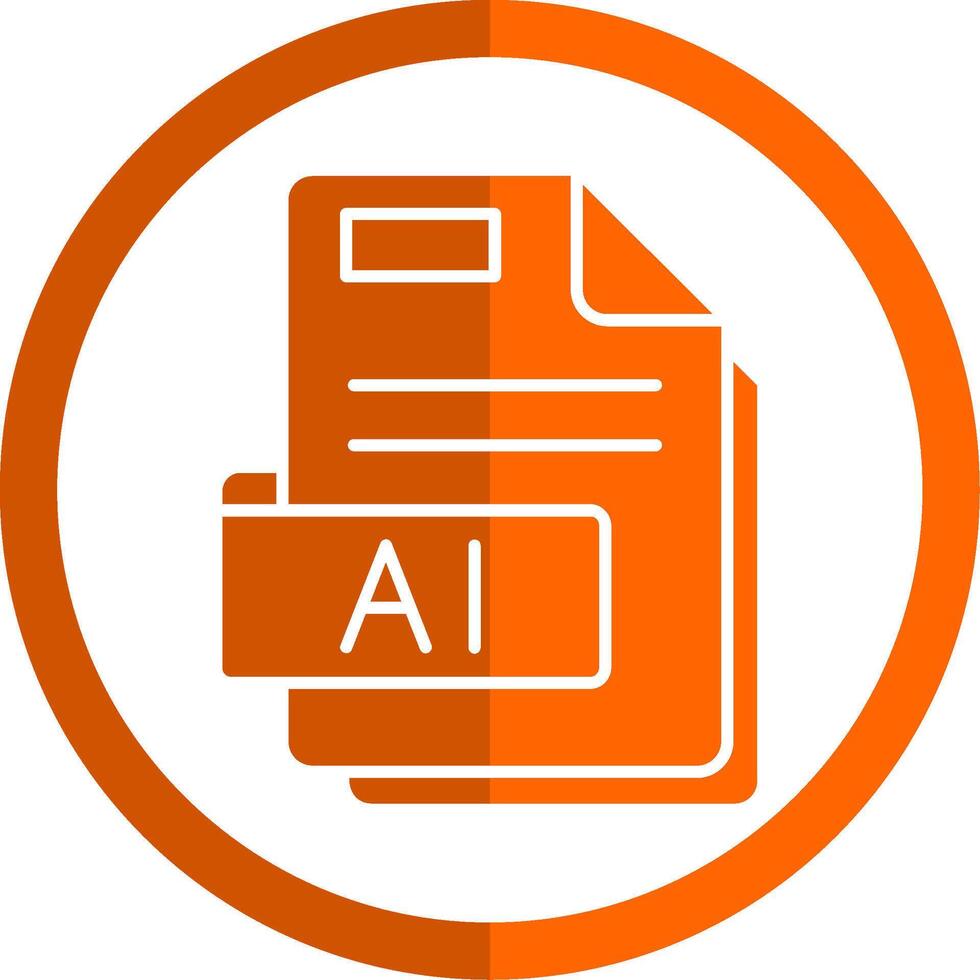 ai glyph oranje cirkel icoon vector