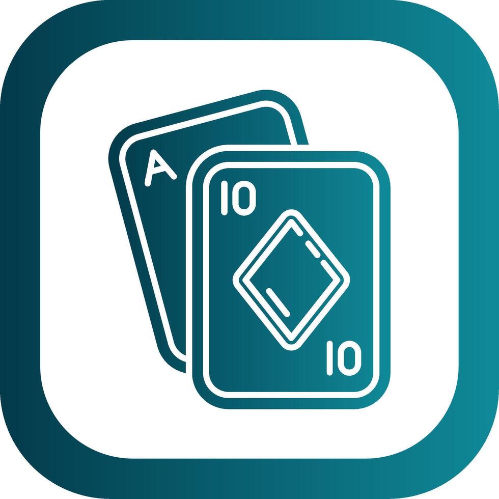 poker glyph helling ronde hoek icoon vector