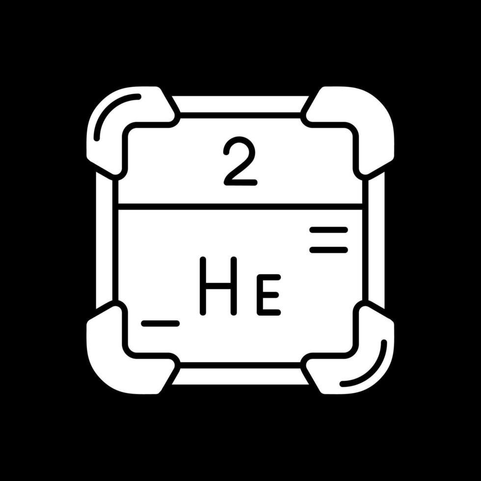 helium glyph omgekeerd icoon vector