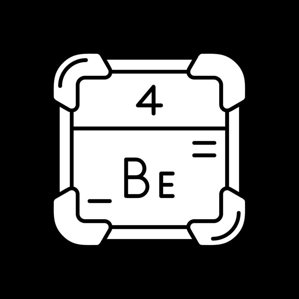 beryllium glyph omgekeerd icoon vector