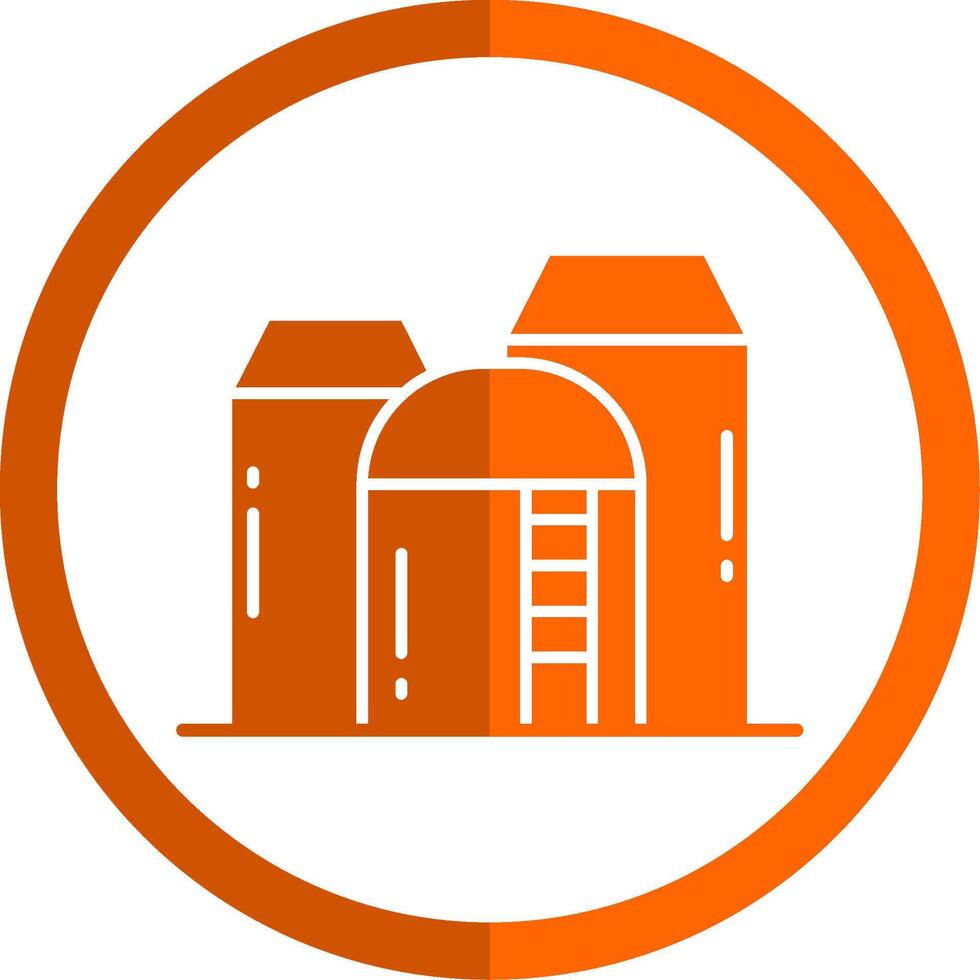 silo glyph oranje cirkel icoon vector