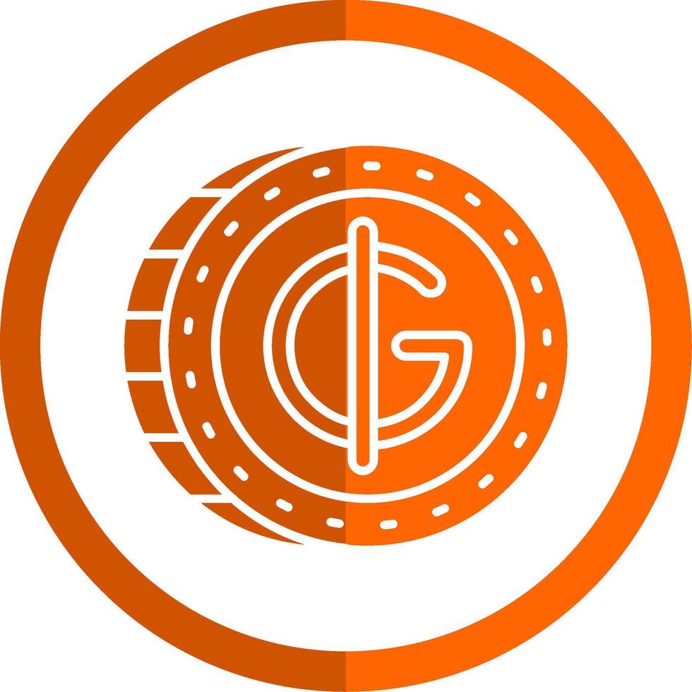 guarani glyph oranje cirkel icoon vector