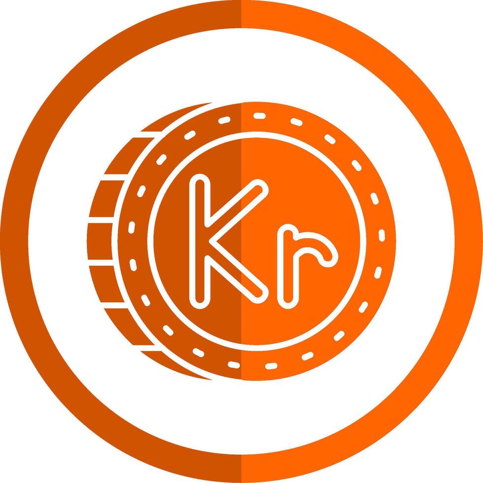 kroon glyph oranje cirkel icoon vector