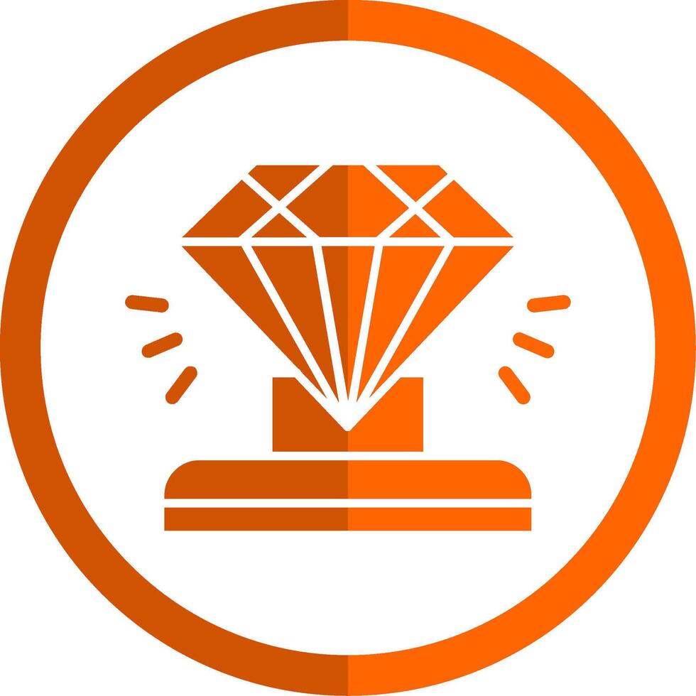 diamant glyph oranje cirkel icoon vector