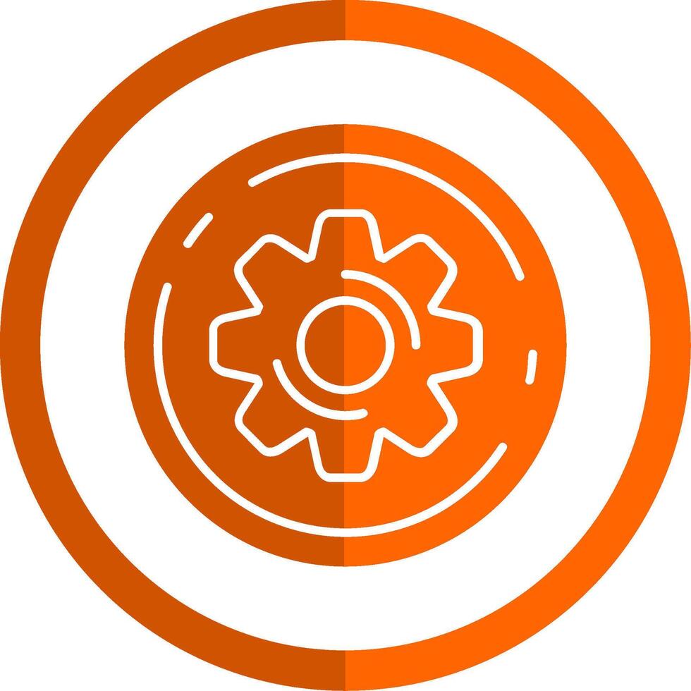 instellingen glyph oranje cirkel icoon vector