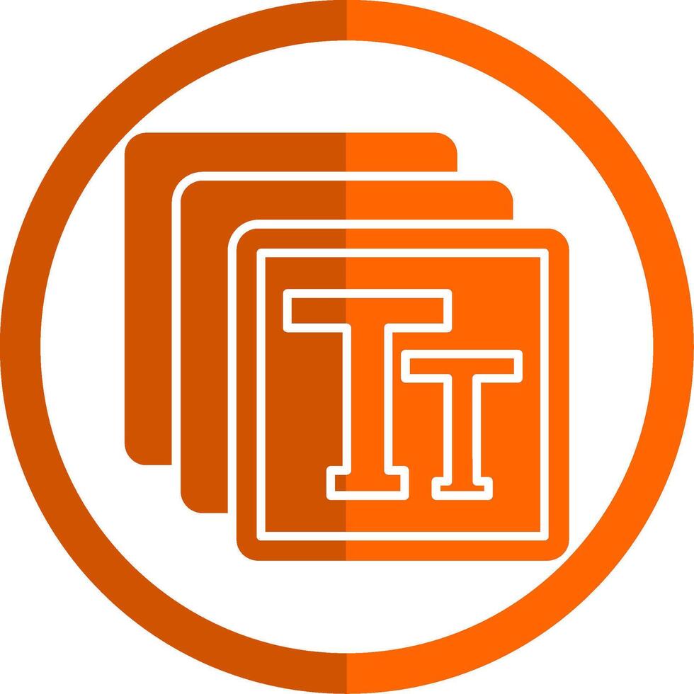 tekst glyph oranje cirkel icoon vector