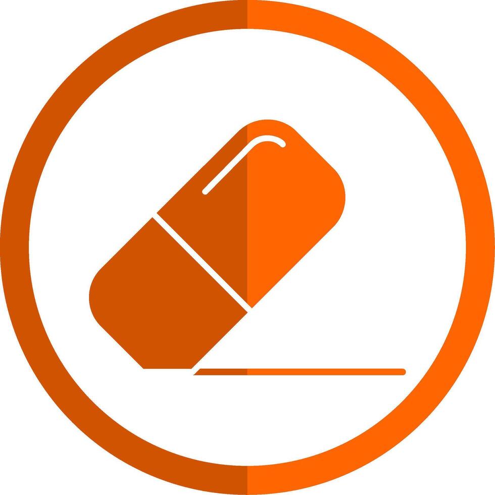 rubber glyph oranje cirkel icoon vector