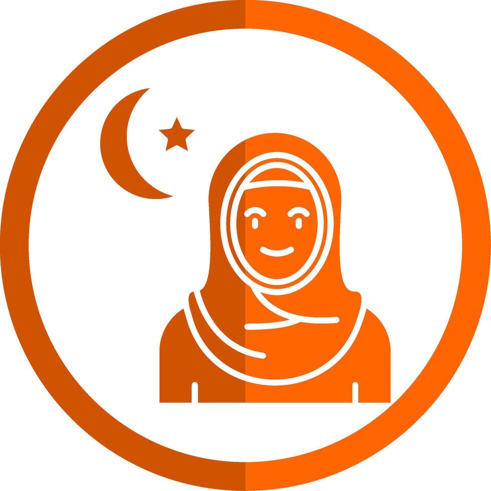 moslim glyph oranje cirkel icoon vector