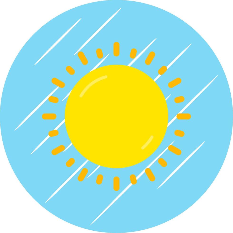 zonnig vlak blauw cirkel icoon vector