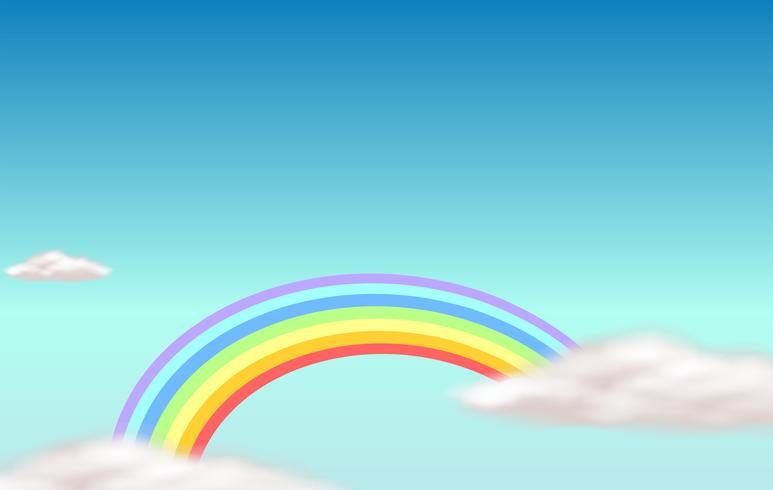 Een regenboog in de lucht vector