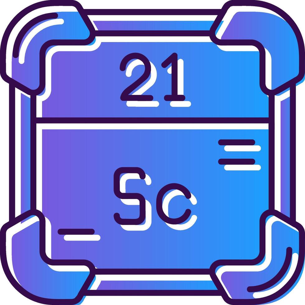 scandium helling gevulde icoon vector