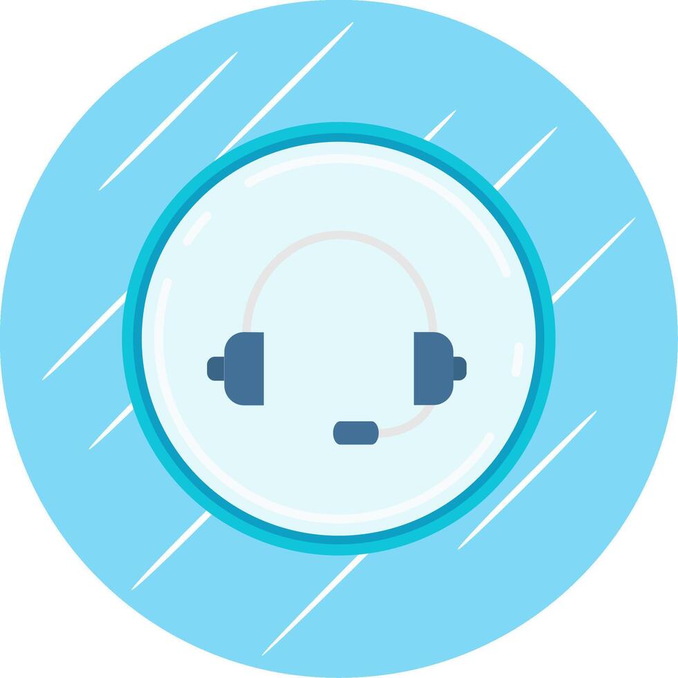 muziek- vlak blauw cirkel icoon vector