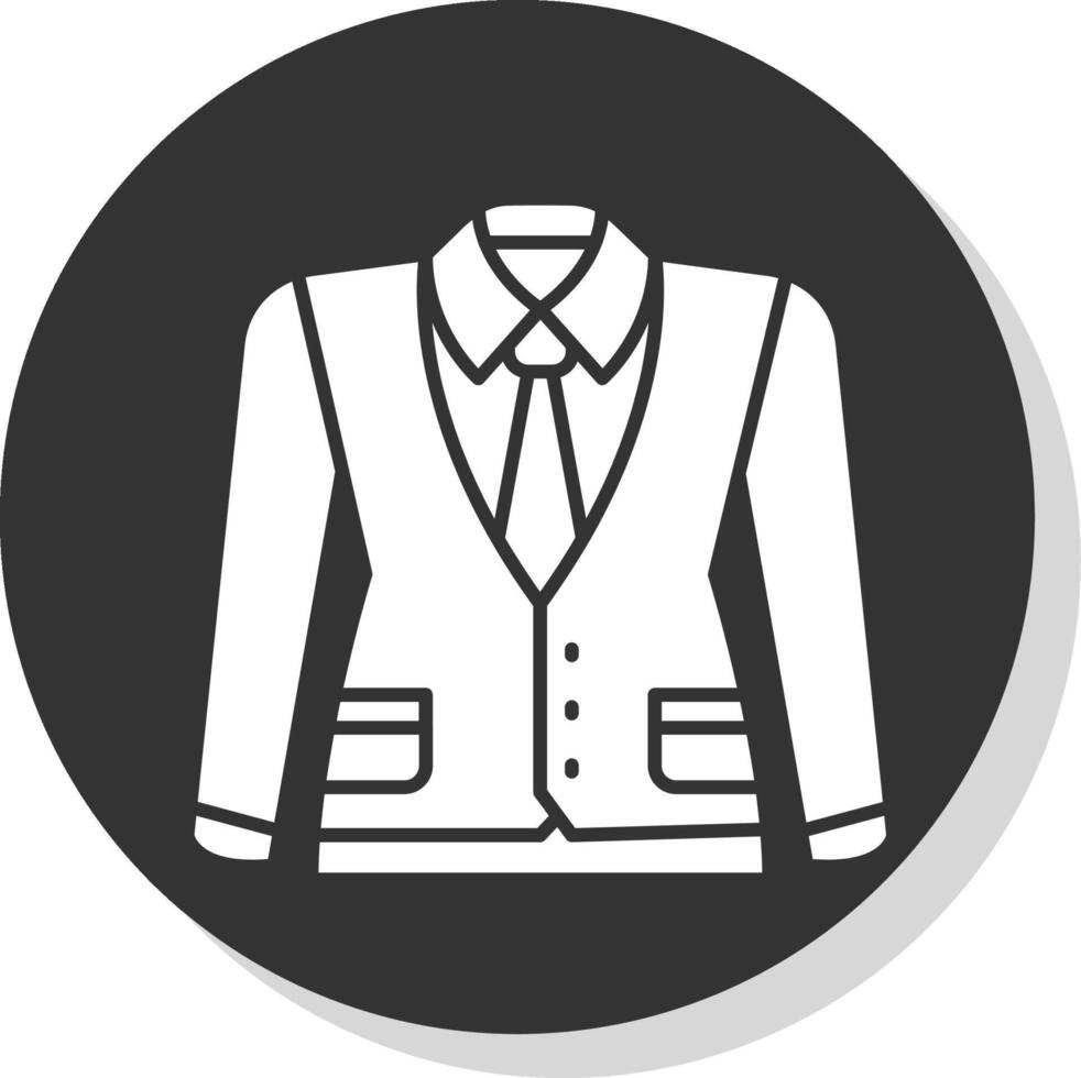 vest glyph grijs cirkel icoon vector