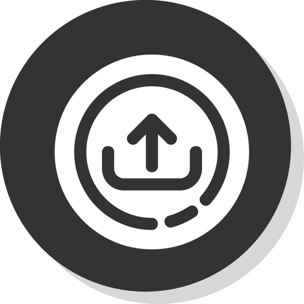 uploaden glyph grijs cirkel icoon vector