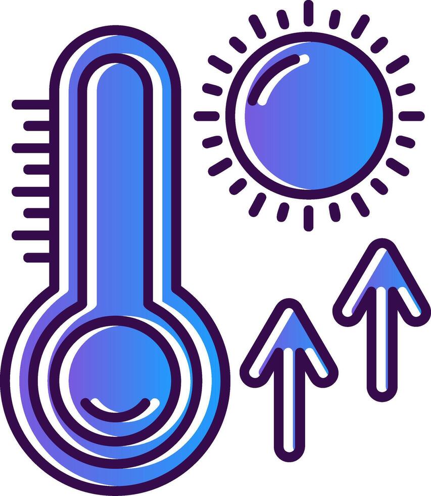 thermometer helling gevulde icoon vector