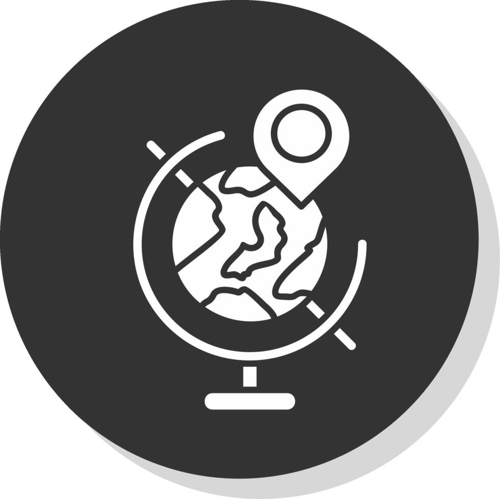 wereldbol glyph grijs cirkel icoon vector