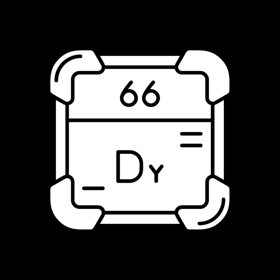 dysprosium glyph omgekeerd icoon vector