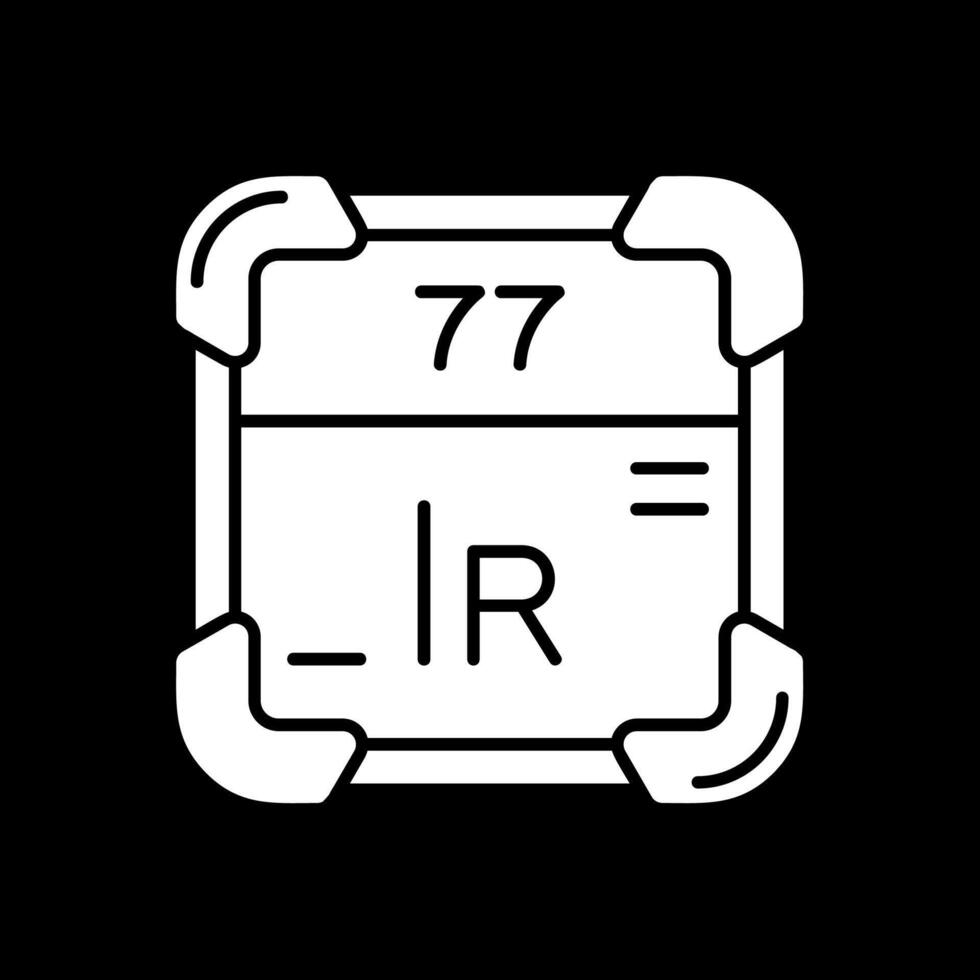 iridium glyph omgekeerd icoon vector