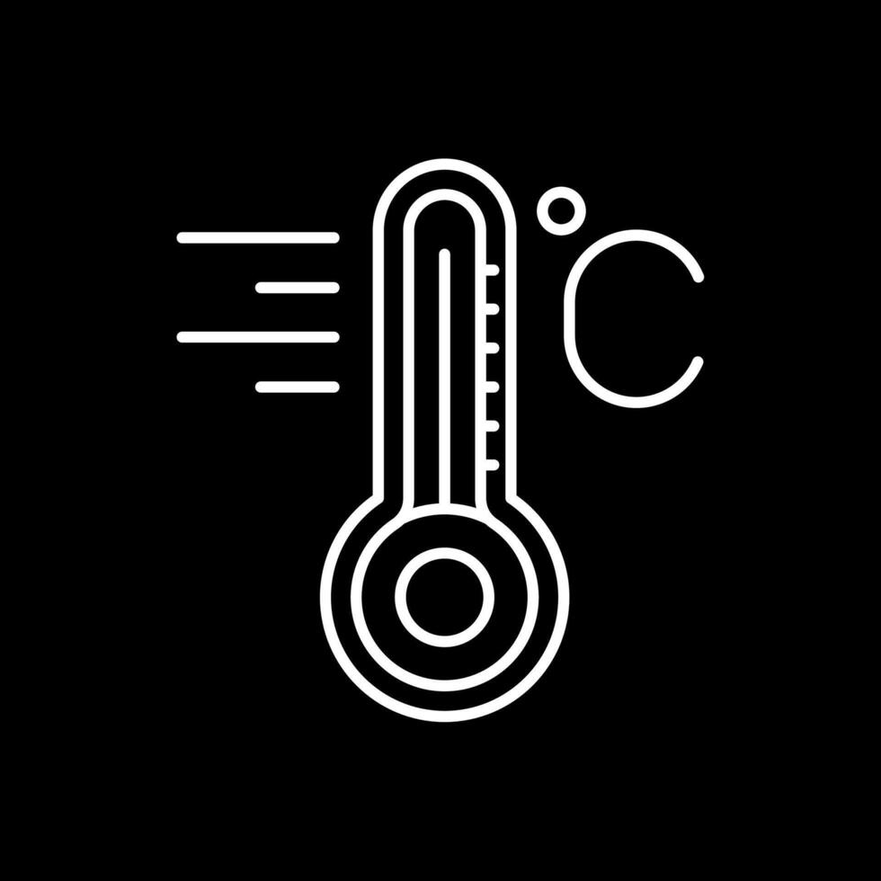temperatuur lijn omgekeerd icoon vector