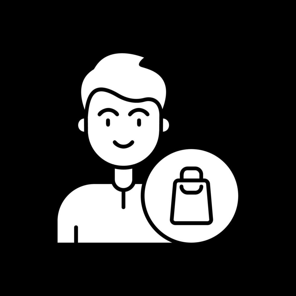 winkelen glyph omgekeerd pictogram vector