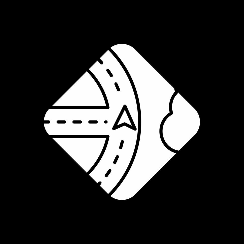 navigatie glyph omgekeerd pictogram vector