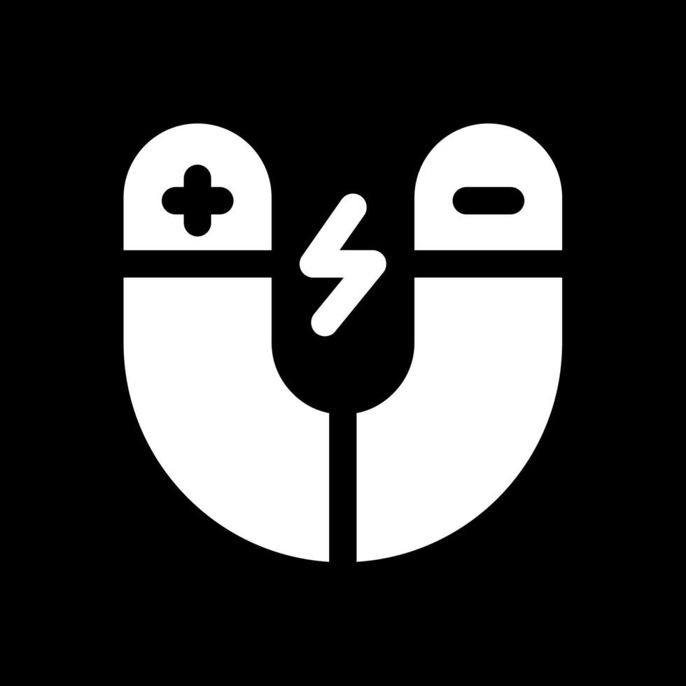 magneet glyph omgekeerd pictogram vector