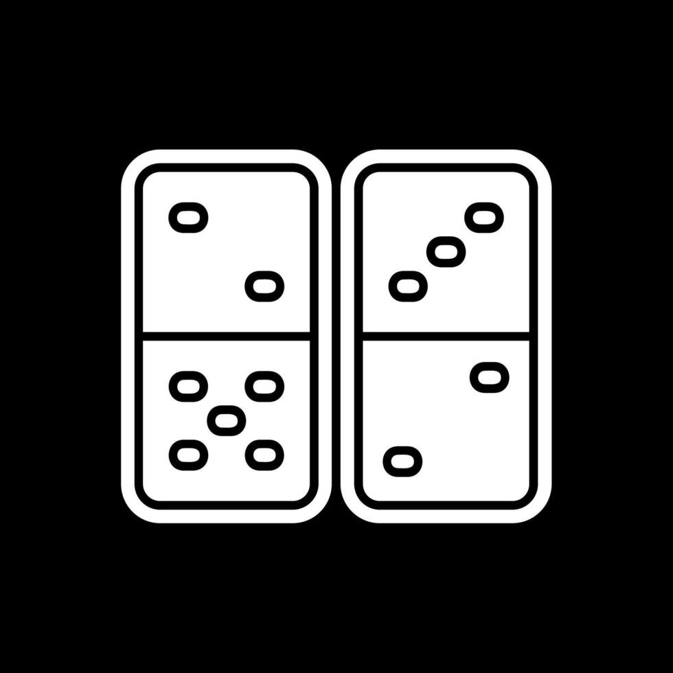 domino glyph omgekeerd icoon vector