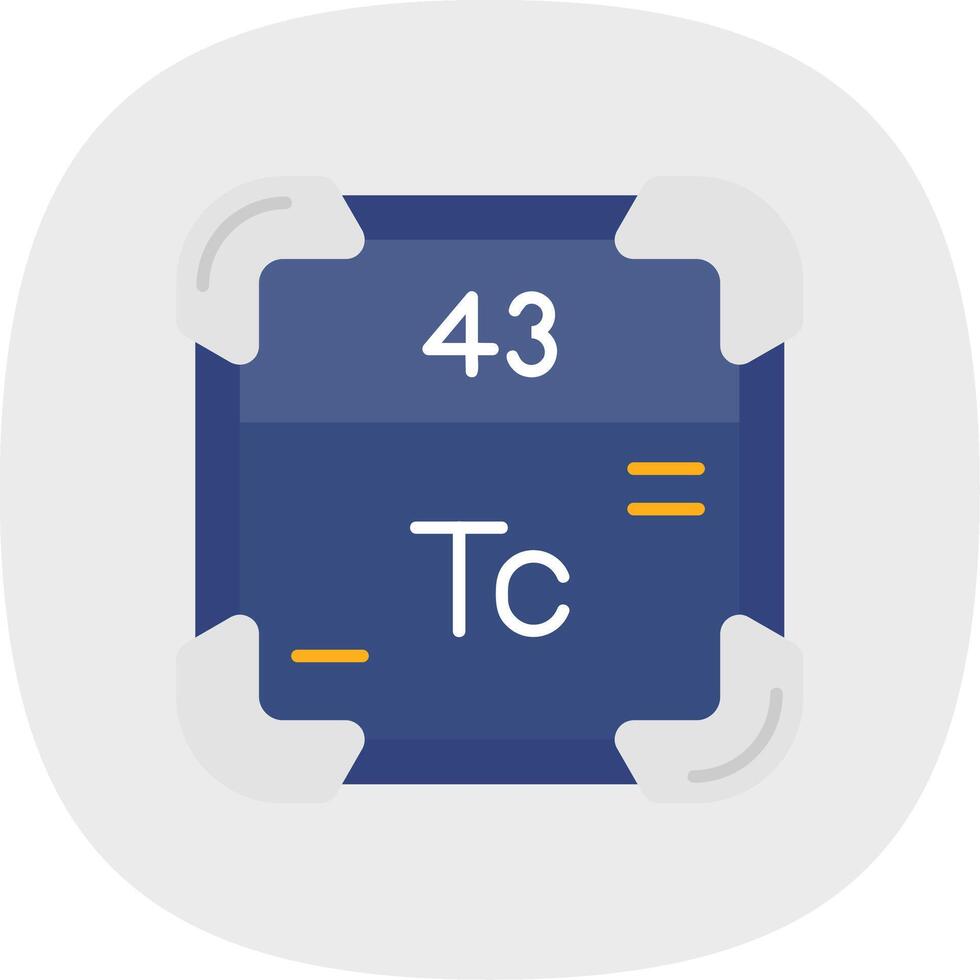 technetium vlak kromme icoon vector