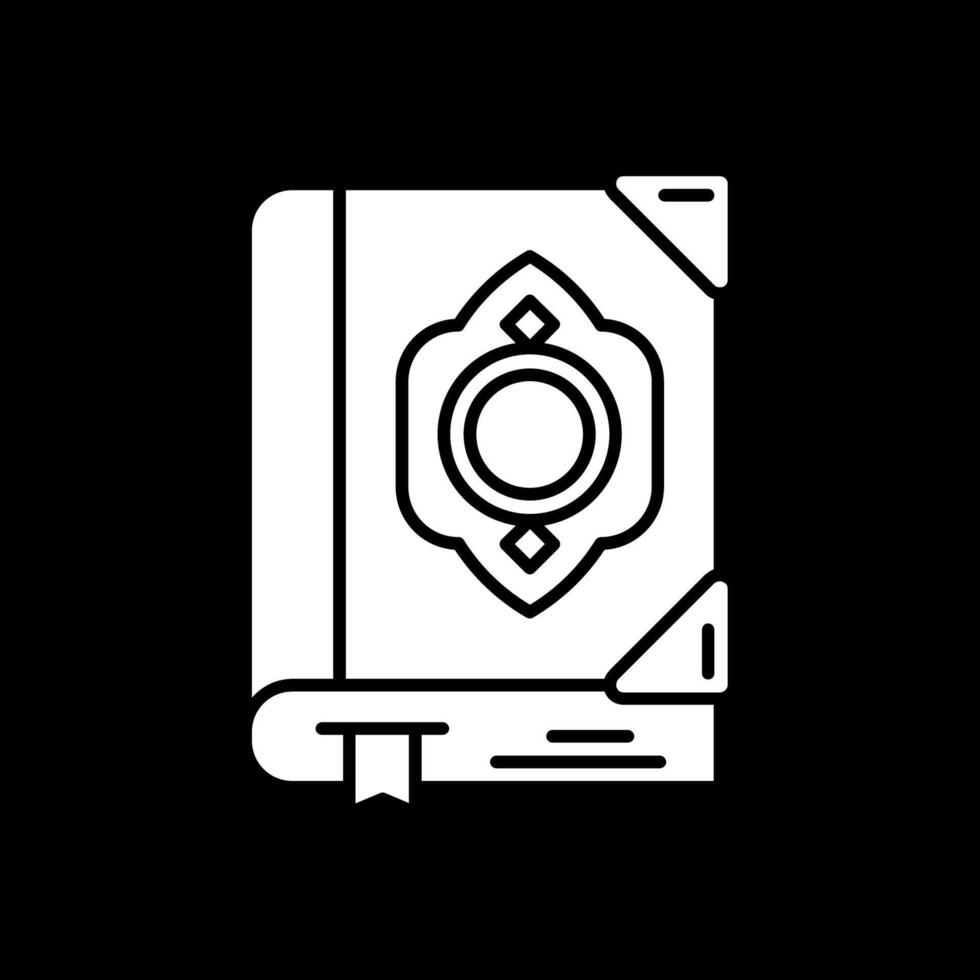 koran glyph omgekeerd icoon vector