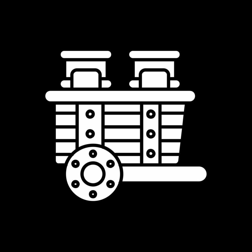 winkelwagen glyph omgekeerd pictogram vector