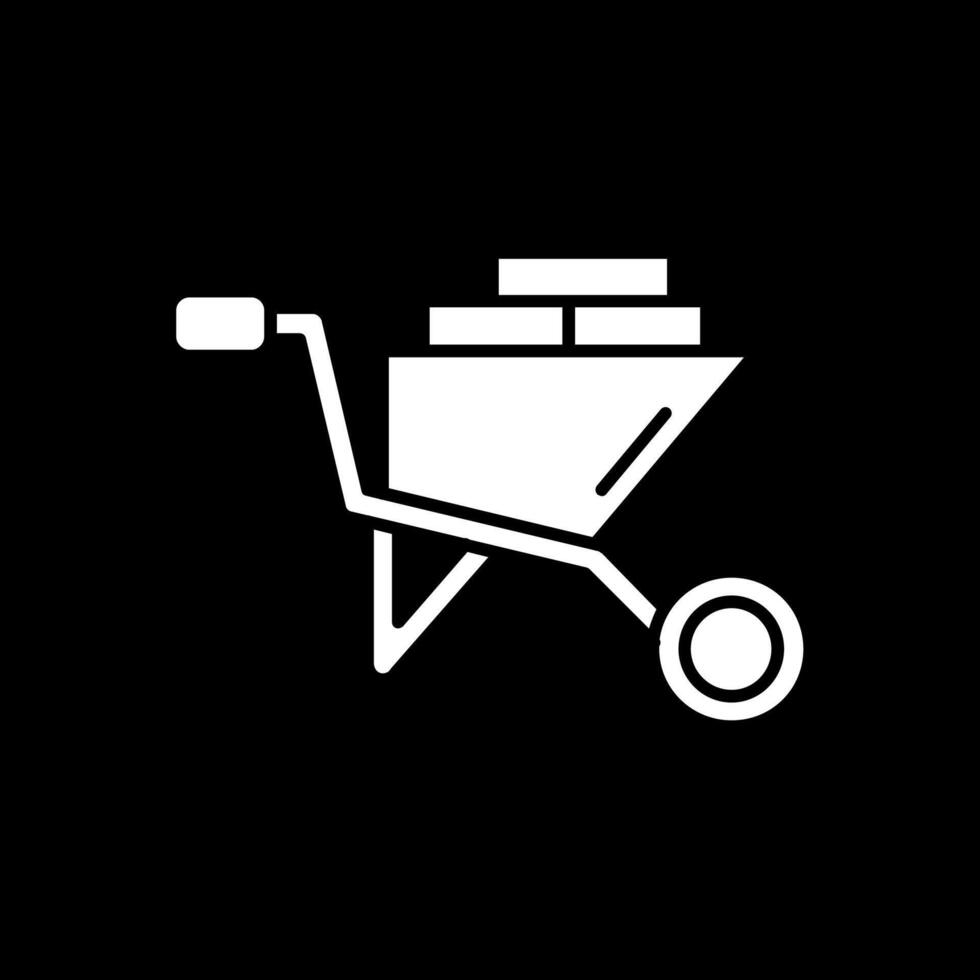 winkelwagen glyph omgekeerd pictogram vector