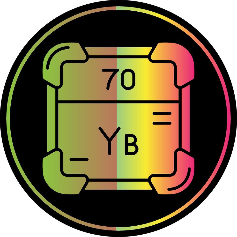 ytterbium glyph ten gevolge kleur icoon vector