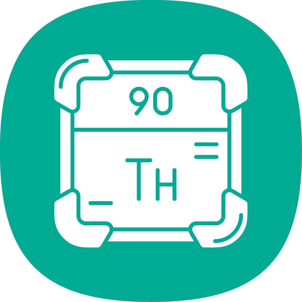 thorium glyph kromme icoon vector