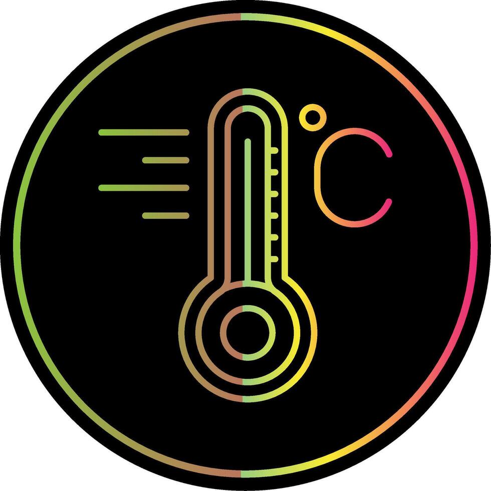 temperatuur lijn helling ten gevolge kleur icoon vector