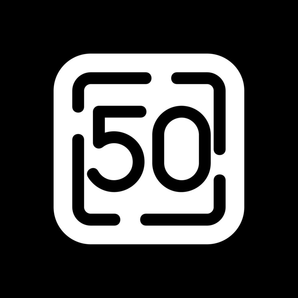 vijftig glyph omgekeerd icoon vector